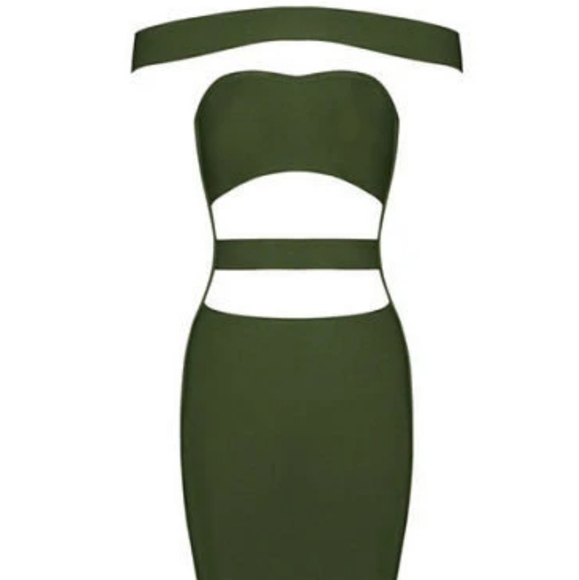 Olive Green bodycon dress - Picture 2 of 5